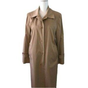 Rebecca Taylor Trench Coat Size 10 Womens Lining Interior Pocket Tan Peach USA